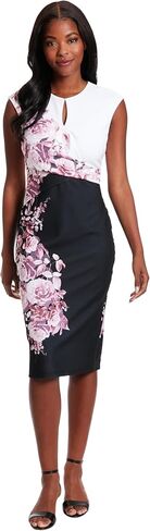 London Times Sleeveless Jewel Neck with Keyhole and Waist Detail Wedding Guest Dresses for Women in Saudi Arabia