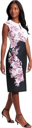 London Times Sleeveless Jewel Neck with Keyhole and Waist Detail Wedding Guest Dresses for Women in Saudi Arabia