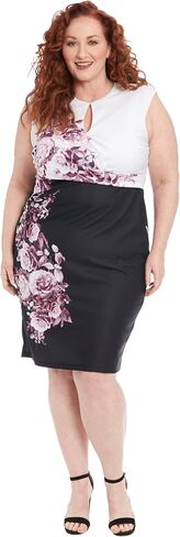 London Times Sleeveless Jewel Neck with Keyhole and Waist Detail Wedding Guest Dresses for Women in Saudi Arabia