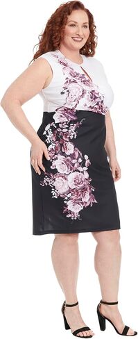 London Times Sleeveless Jewel Neck with Keyhole and Waist Detail Wedding Guest Dresses for Women in Saudi Arabia