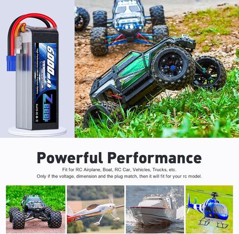 Zeee 6S Lipo Battery 6000mAh 22.2V 100C with EC5 Connector Soft Pack RC Battery for RC Car Truck RC Airplane Helicopter Quadcopter Boat (2 Packs) in Saudi Arabia