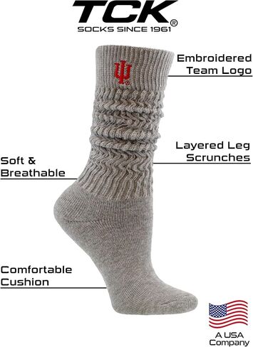 TCK NCAA College Slouch Socks Womens, Cozy, Lounge Scrunch Sock for Women in Saudi Arabia