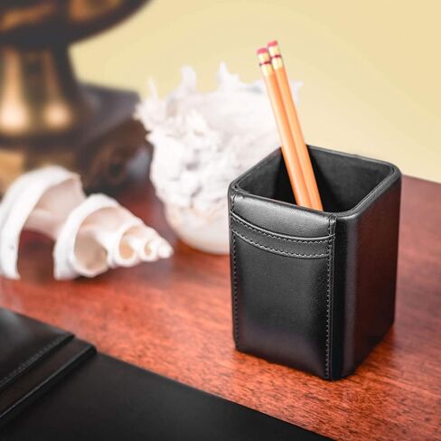 Dacasso Burgundy w/Black Trim Leather Luxury 10-Piece Desk Accessory Set - Blotter Pad/Mat & Desk Organization Essentials - Executive Decor and Surface Protector in Saudi Arabia