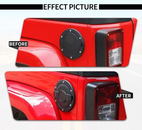 Voodonala for Jeep Wrangler JK JKU Gas Fuel Tank Cover with lock Compatible with Jeep Wrangler JK JKU 2007-2018 2&4Doors(Black,Come with Rubber Rings) in Saudi Arabia