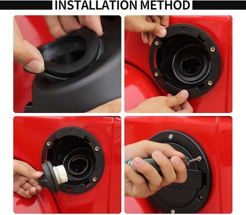 Voodonala for Jeep Wrangler JK JKU Gas Fuel Tank Cover with lock Compatible with Jeep Wrangler JK JKU 2007-2018 2&4Doors(Black,Come with Rubber Rings) in Saudi Arabia