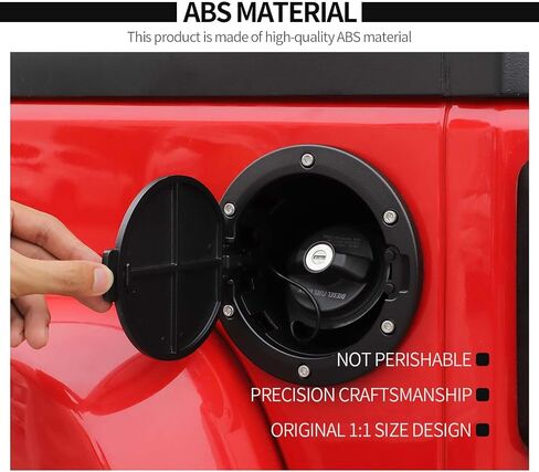 Voodonala for Jeep Wrangler JK JKU Gas Fuel Tank Cover with lock Compatible with Jeep Wrangler JK JKU 2007-2018 2&4Doors(Black,Come with Rubber Rings) in Saudi Arabia