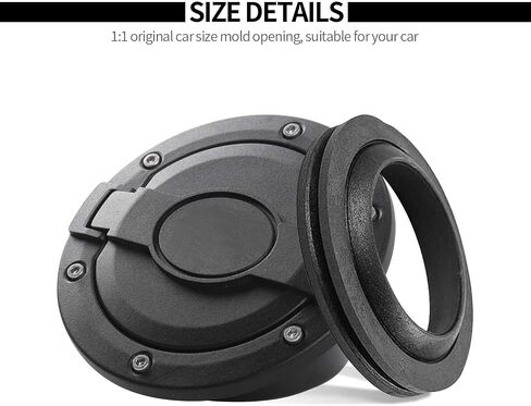 Voodonala for Jeep Wrangler JK JKU Gas Fuel Tank Cover with lock Compatible with Jeep Wrangler JK JKU 2007-2018 2&4Doors(Black,Come with Rubber Rings) in Saudi Arabia
