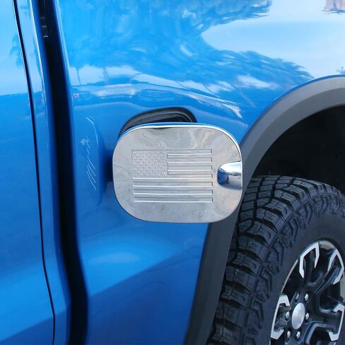 RT-TCZ for Silverado Gas Cap Door Cover Compatible with Chevy Silverado GMC Sierra 2019-2022 Chrome Flag Exterior Accessories in Saudi Arabia
