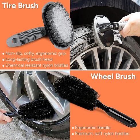 Car Wash Kit,17 PCS Car Cleaning Kit with Car Wash Mitt Scratch Free,Detailing Brush Set,Cleaning Gel,Tire Brush,Air Vent Brush in Saudi Arabia