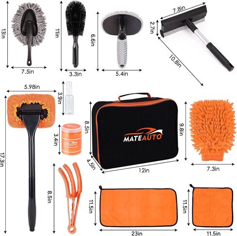 Car Wash Kit,17 PCS Car Cleaning Kit with Car Wash Mitt Scratch Free,Detailing Brush Set,Cleaning Gel,Tire Brush,Air Vent Brush in Saudi Arabia