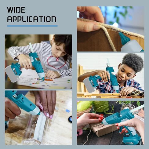 مسدس غراء ساخن لاسلكي لماكيتا 18 فولت LXT بطارية ليثيوم أيون، مسدس هواء ساخن 100 وات مع شاشة LCD رقمية، مسدس غراء سريع التسخين لمدة 30 ثانية 10 قطع 11 مم أعواد غراء للفنون/الحرف اليدوية/الإصلاحات (بدون بطارية) in Kuwait