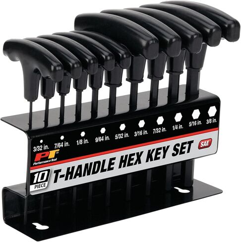 Performance Tool W80274 10-Piece SAE T-Handle Allen Wrench Set, Long Arm Hex Key Wrench Set in Saudi Arabia
