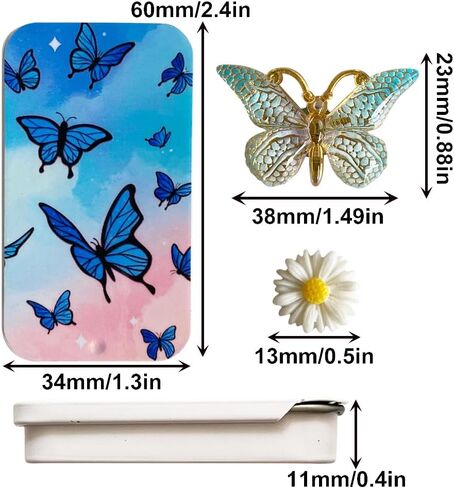 ZDDPDJ Butterfly Needle Case Magnetic Sewing Storage Tin Box and Butterfly Needle Minder for Embroidery Cross Stitch Needlepoint Art Accessories (Pink) in Kuwait