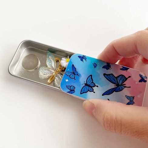 ZDDPDJ Butterfly Needle Case Magnetic Sewing Storage Tin Box and Butterfly Needle Minder for Embroidery Cross Stitch Needlepoint Art Accessories (Pink) in Kuwait