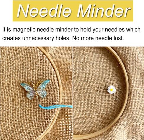 ZDDPDJ Butterfly Needle Case Magnetic Sewing Storage Tin Box and Butterfly Needle Minder for Embroidery Cross Stitch Needlepoint Art Accessories (Pink) in Kuwait