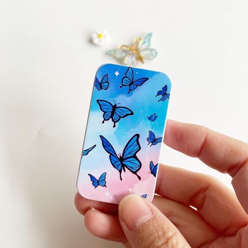 ZDDPDJ Butterfly Needle Case Magnetic Sewing Storage Tin Box and Butterfly Needle Minder for Embroidery Cross Stitch Needlepoint Art Accessories (Pink) in Kuwait