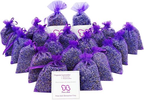 Pura Aide Dried Lavender Sachets Pre-Filled for Drawers Closets Dressers Pillows Shoe Boxes Wedding Toss Home Fragrance Fresh Scents (Pack of 22) in Saudi Arabia