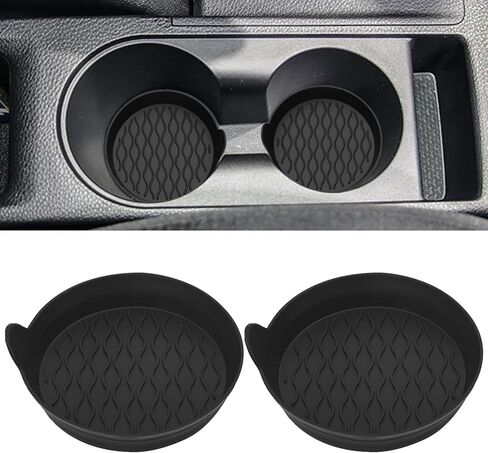 قواعد أكواب حامل أكواب السيارة ZSDY، حاملات سيارات عالمية مضادة للانزلاق ومضادة للانسكاب، ملحقات داخلية للسيارة، عبوتان باللون الأسود in Kuwait