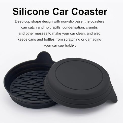 قواعد أكواب حامل أكواب السيارة ZSDY، حاملات سيارات عالمية مضادة للانزلاق ومضادة للانسكاب، ملحقات داخلية للسيارة، عبوتان باللون الأسود in Kuwait