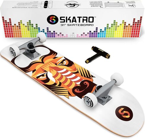 SKATRO - Pro Skateboard 31" Complete Skateboard. Skate Board Ages: Adults, Boys, Girls, Beginners, and Kids in Kuwait