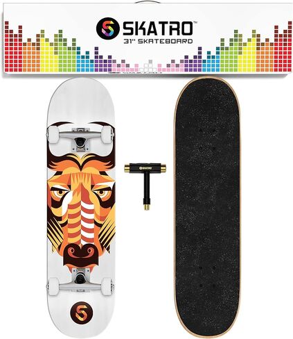 SKATRO - Pro Skateboard 31" Complete Skateboard. Skate Board Ages: Adults, Boys, Girls, Beginners, and Kids in Kuwait