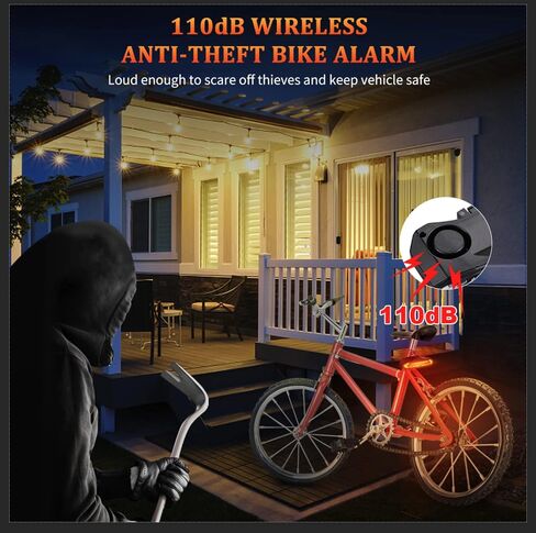 EQIIO Smart Bike Tail Light with Turn Signals, Bike Alarm with Wireless Remote, USB Rechargeable Bike Brake Light, Waterproof Auto ON/Off Bicycle Tail Lights for Night Riding in Saudi Arabia