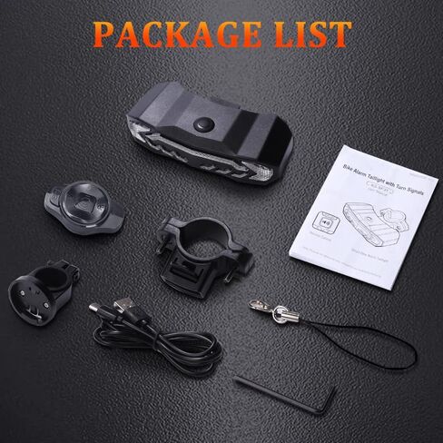 EQIIO Smart Bike Tail Light with Turn Signals, Bike Alarm with Wireless Remote, USB Rechargeable Bike Brake Light, Waterproof Auto ON/Off Bicycle Tail Lights for Night Riding in Saudi Arabia