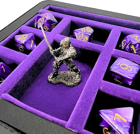 Luck Lab Compact Magnetic Dice Case with Dice Tray and Phone Stand - Dice and Miniature Staging and Storage for RPG,D&D Tabletop Gaming (Purple) in Saudi Arabia