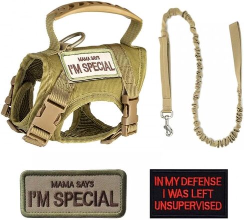 Cat Harness & Leash, Tactical Pet Walking Harness Escapeproof Breathable Cat Vest Harnesses with Letter Stickers for Cats Small Dogs in Saudi Arabia