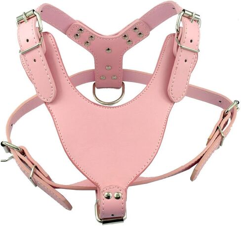 Dogs Kingdom 24"-32" Soft Leather Dog Harness&Leash Set Large for Pit Bull, Boxer, Bull Terrier in Saudi Arabia