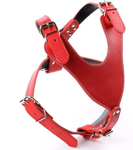 Dogs Kingdom 24"-32" Soft Leather Dog Harness&Leash Set Large for Pit Bull, Boxer, Bull Terrier in Saudi Arabia