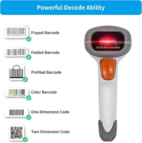 NetumScan Bluetooth QR Barcode Scanner, 3 in 1 Automatic Wireless 1D 2D Barcode Reader USB Image Code Scanner for Store, Warehouse POS, Computer, Tablet, iPad, iPhone, Android in Saudi Arabia