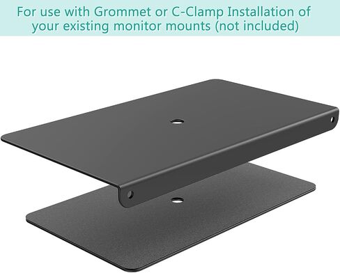 WALI Monitor Mount Reinforcement Plate for Thin, Glass, and Other Fragile Table Tops, with Most Monitor Bracket Grommet C Clamp Installation (CGRP-B), Black in Saudi Arabia