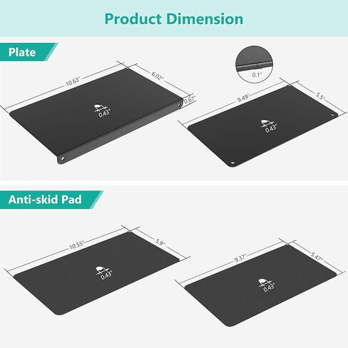WALI Monitor Mount Reinforcement Plate for Thin, Glass, and Other Fragile Table Tops, with Most Monitor Bracket Grommet C Clamp Installation (CGRP-B), Black in Saudi Arabia