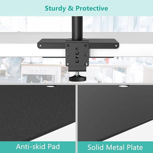 WALI Monitor Mount Reinforcement Plate for Thin, Glass, and Other Fragile Table Tops, with Most Monitor Bracket Grommet C Clamp Installation (CGRP-B), Black in Saudi Arabia