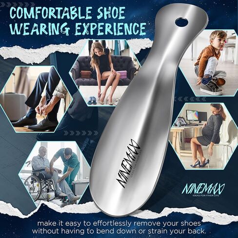 ناينماكس لبوق حذاء صغير معدني، 2 قرن حذاء للسفر مقاس 7.5 بوصة مع 1 قرن حذاء صغير للأطفال، مساعد حذاء فولاذي للرجال والنساء وكبار السن (عبوة من 3 قطع) in Kuwait