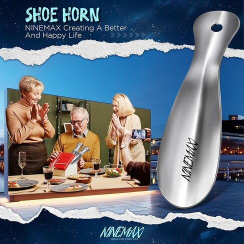 ناينماكس لبوق حذاء صغير معدني، 2 قرن حذاء للسفر مقاس 7.5 بوصة مع 1 قرن حذاء صغير للأطفال، مساعد حذاء فولاذي للرجال والنساء وكبار السن (عبوة من 3 قطع) in Kuwait