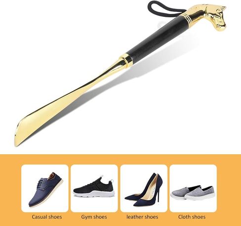 Zerodis Lifter Universal Long Beech، معدن لبيسة حذاء بمقبض طويل جدًا للرجال والأطفال والنساء أثناء الحمل (أسود 32 سم رأس حصان) in Saudi Arabia