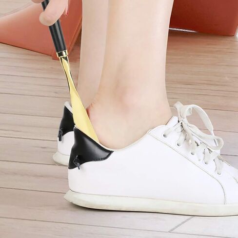 Zerodis Lifter Universal Long Beech، معدن لبيسة حذاء بمقبض طويل جدًا للرجال والأطفال والنساء أثناء الحمل (أسود 32 سم رأس حصان) in Saudi Arabia