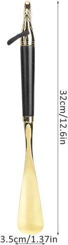 Zerodis Lifter Universal Long Beech، معدن لبيسة حذاء بمقبض طويل جدًا للرجال والأطفال والنساء أثناء الحمل (أسود 32 سم رأس حصان) in Saudi Arabia