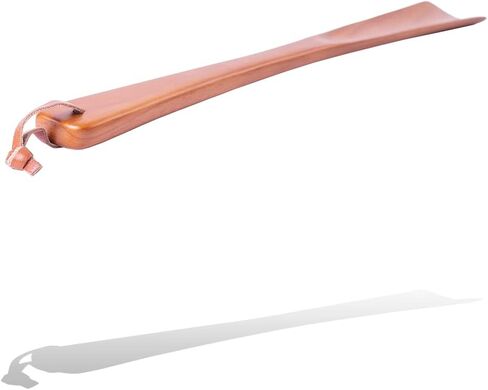 VALENTINO GAREMI Shoehorn Long Handle – 14 inches Genuine Rubberwood Carved with String – All Adults Shoes Slips on Saver & Seniors Back Bending Assist – Made in India in Kuwait