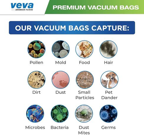 20 حزمة من أكياس مكنسة SuperVac الفاخرة من VEVA 106960 متوافقة مع مكنسة ProTeam Super HalfVac Pro الكهربائية، أكياس سعة 6 لتر in Kuwait