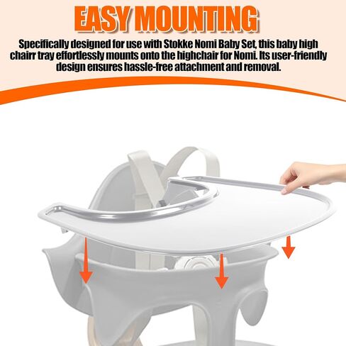 LuQiBabe Baby High Chair Tray Competible with Stokke Nomi High Chair with Smooth Surface and Strong Suction Power Dining Tray for Stokke Nomi High Chair Food-Grade Plastic and Dishwasher-Safe - White in Saudi Arabia