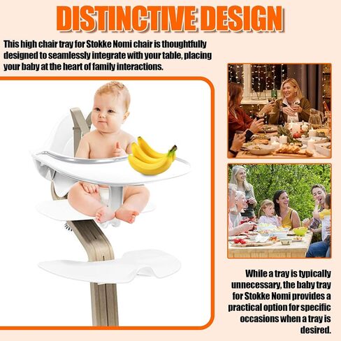 LuQiBabe Baby High Chair Tray Competible with Stokke Nomi High Chair with Smooth Surface and Strong Suction Power Dining Tray for Stokke Nomi High Chair Food-Grade Plastic and Dishwasher-Safe - White in Saudi Arabia