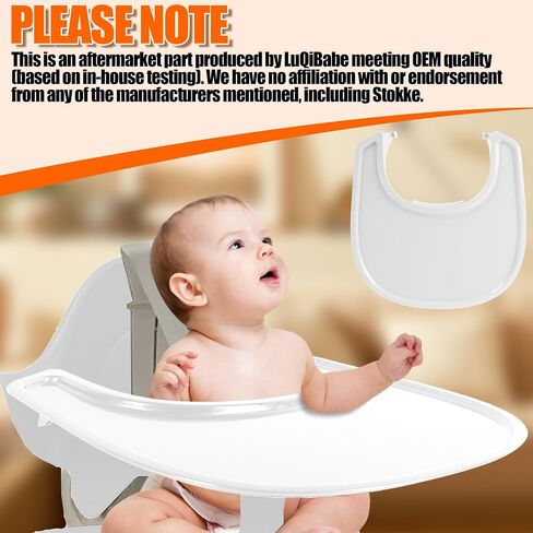 LuQiBabe Baby High Chair Tray Competible with Stokke Nomi High Chair with Smooth Surface and Strong Suction Power Dining Tray for Stokke Nomi High Chair Food-Grade Plastic and Dishwasher-Safe - White in Saudi Arabia