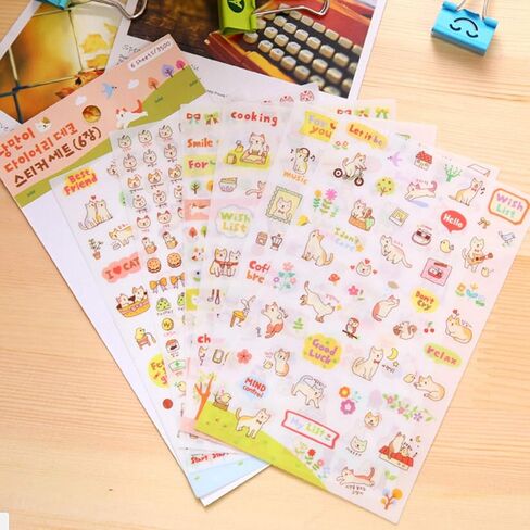 36 Sheet Cute Cartoon Cat Transparent Calendar Diary Book Sticker Scrapbook Planner Decoration, Planner Stickers Value Pack in Saudi Arabia