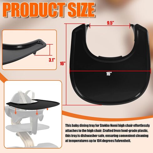 LuQiBabe Baby High Chair Tray Competible with Stokke Nomi High Chair with Smooth Surface and Strong Suction Power Dining Tray for Stokke Nomi High Chair Food-Grade Plastic and Dishwasher-Safe - White in Saudi Arabia