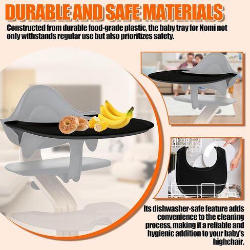 LuQiBabe Baby High Chair Tray Competible with Stokke Nomi High Chair with Smooth Surface and Strong Suction Power Dining Tray for Stokke Nomi High Chair Food-Grade Plastic and Dishwasher-Safe - White in Saudi Arabia