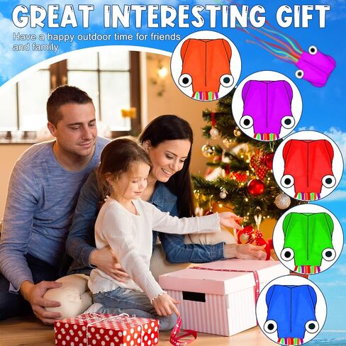 10 Pcs Large Octopus Kites, Long Tail Easy Flyer Kite Beach Kites Bulk, 157 Inches 3D Mollusc Octopus Kite for Kids Adults Kiteboarding Outdoor Park Colorful Kite with Kite String Reel in Saudi Arabia