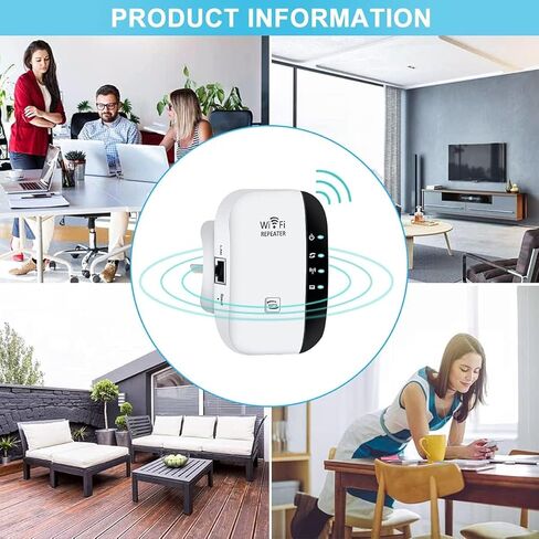Haonbnb WiFi Extender Signal Booster Up to 3000sq.ft and 26 Devices, WiFi Range Extender, Wireless Internet Repeater, Long Range Amplifier with Ethernet Port, 1-Tap Setup, Access Point in Kuwait